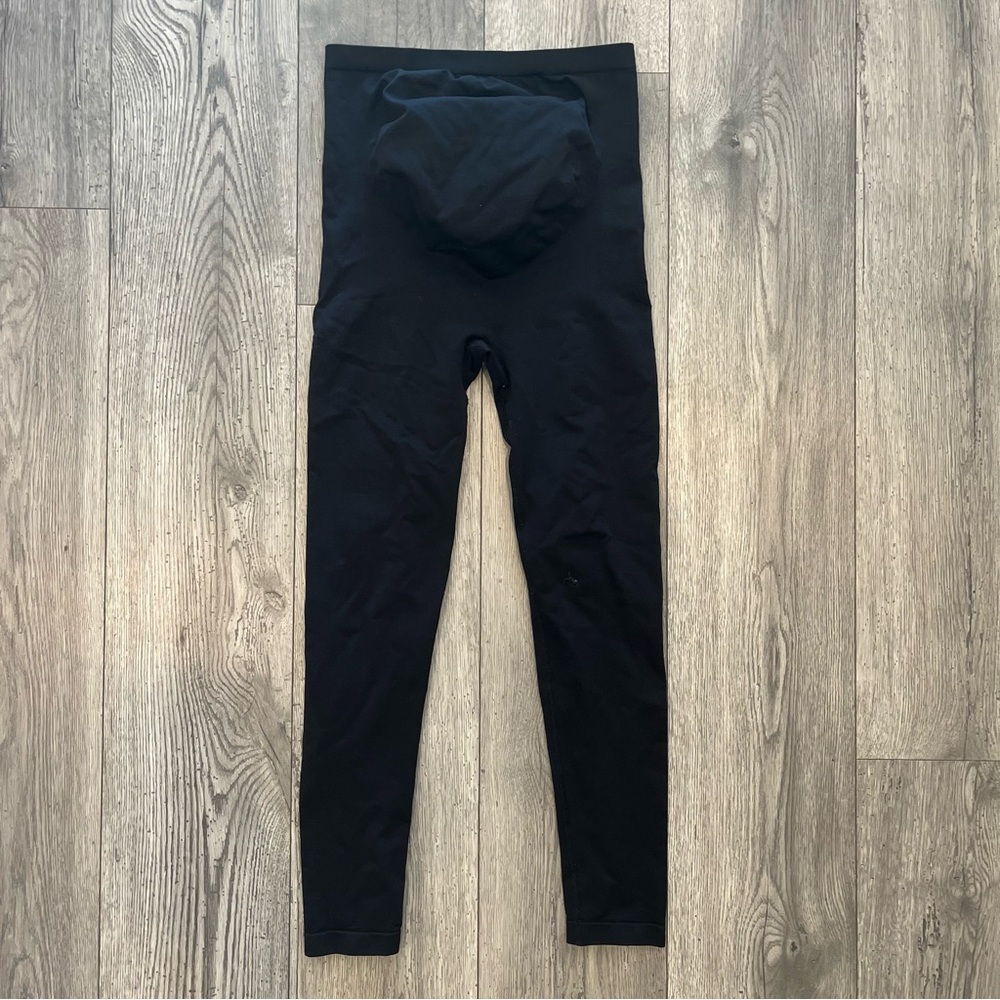 Motherhood Maternity Women’s Full Panel Stretchy Crop Leggings Black Size Small